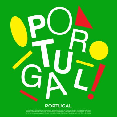 Geometrik elementlere sahip ülke adı kümesi: Vektör İllüstrasyonu