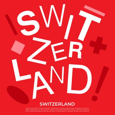 Geometrik elementlere sahip ülke adı kümesi: Vektör İllüstrasyonu