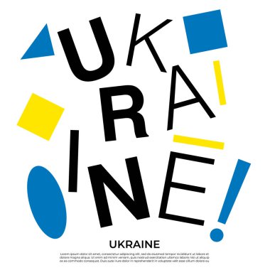 Geometrik elementlere sahip ülke adı kümesi: Vektör İllüstrasyonu