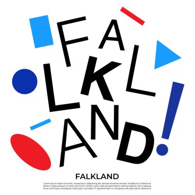 Geometrik elementlere sahip ülke adı kümesi: Vektör İllüstrasyonu