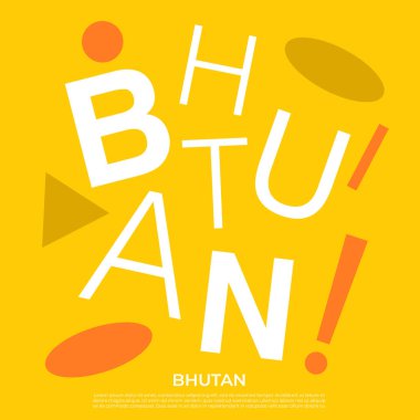 Geometrik elementlere sahip ülke adı kümesi: Vektör İllüstrasyonu