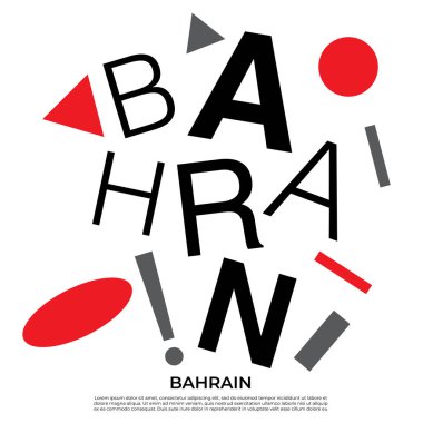 Geometrik elementlere sahip ülke adı kümesi: Vektör İllüstrasyonu