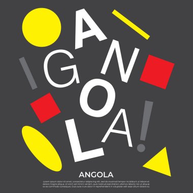 Geometrik elementlere sahip ülke adı kümesi: Vektör İllüstrasyonu