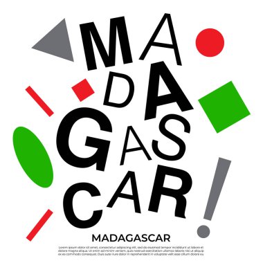 Geometrik elementlere sahip ülke adı kümesi: Vektör İllüstrasyonu