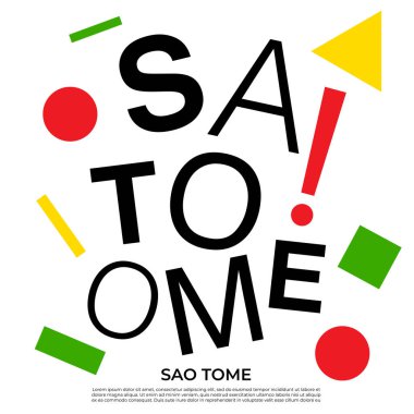 Geometrik elementlere sahip ülke adı kümesi: Vektör İllüstrasyonu