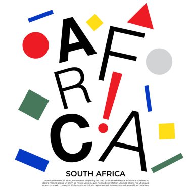 Geometrik elementlere sahip ülke adı kümesi: Vektör İllüstrasyonu