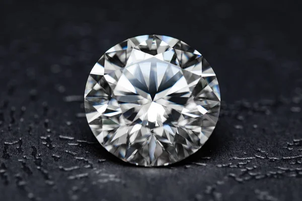 Stora Carat Diamant Ädelsten Den Svarta Bakgrunden — Stockfoto