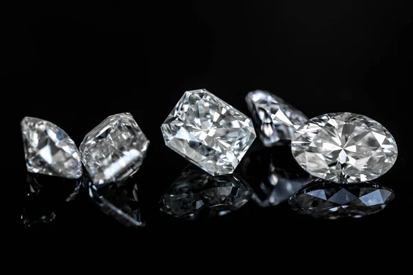Luxury Diamonds on Black Reflected Background