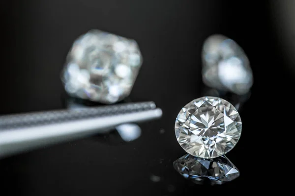 Rundslipad Diamant Smycken Gör Bakgrund — Stockfoto