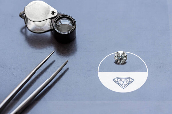 Diamond Jewelry Loupe and Tweezers