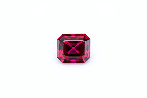 Ruby Red Sapphire Gemstone White Background — Stock Photo, Image
