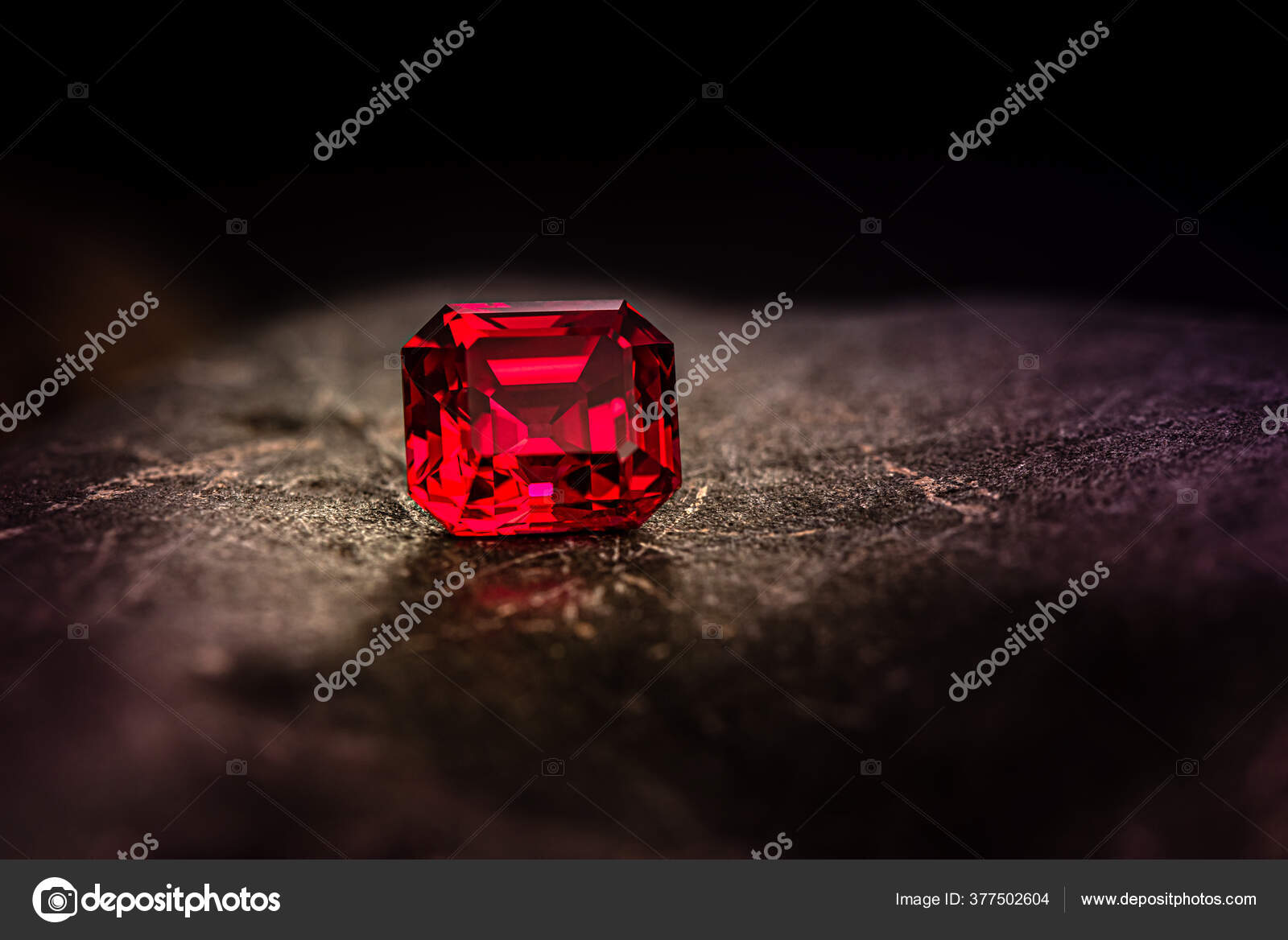 Red Ruby Sapphire Gemstone Black Background — Stock Photo
