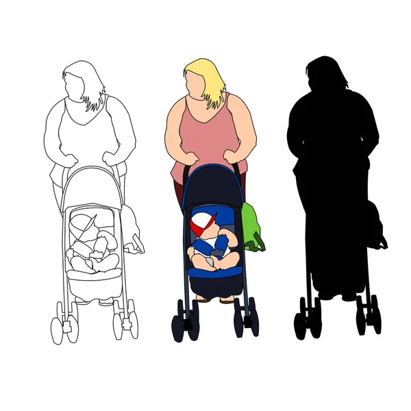 Mère & Enfant Shopping — Image vectorielle