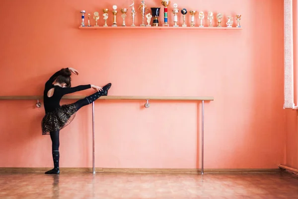 Gadis kecil dengan balet barre — Stok Foto