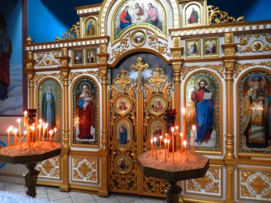 St John Baptist Kilisesi (John the Baptist) Rusya (Krasnodar Krayı) mobilya. Ortodoks karmaşık 