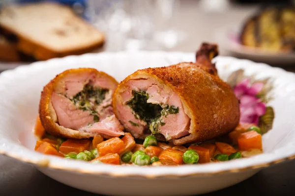 Chicken kiev meal — Stock Photo, Image