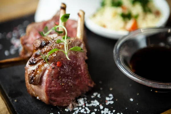 Lamb chops with couscous — Stock Photo, Image