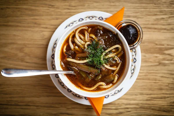 Lagman soup with meat — Stock Image Lagman soup with meat Stock Photo
