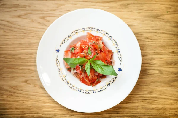 Salada de tomate e cebola — Fotografia de Stock