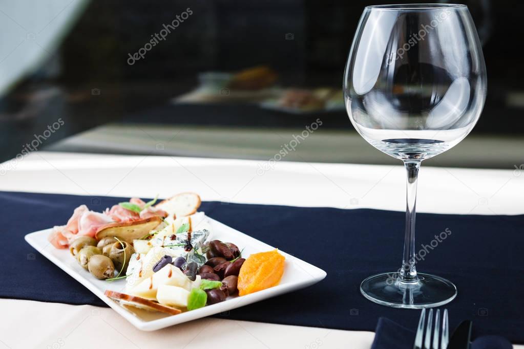 Snacks selection for wines