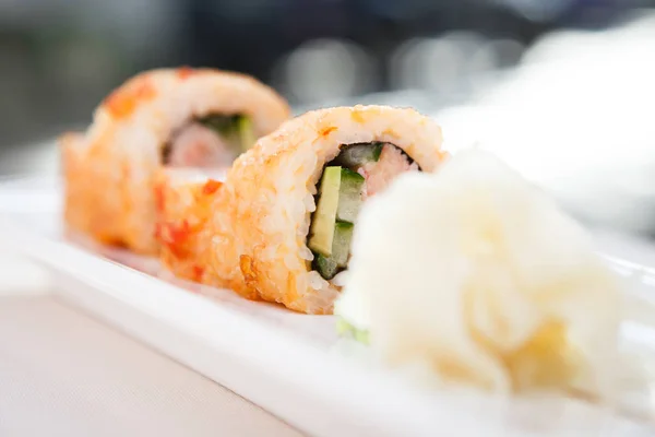 Krab maki met wasabi — Stockfoto