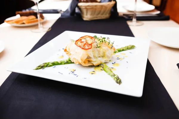 Chilean sea-bass on a plate — Stock Photo, Image