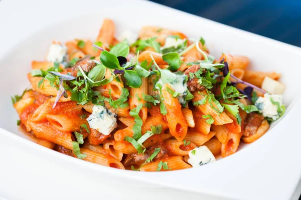 Massa de tomate com carne — Fotografia de Stock