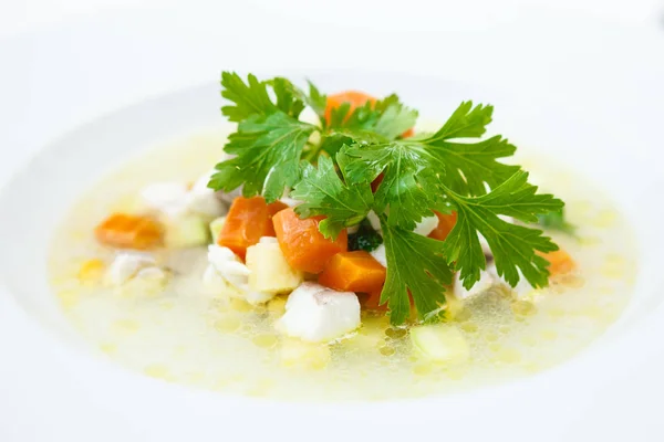 Bouillon soupe de poisson — Photo