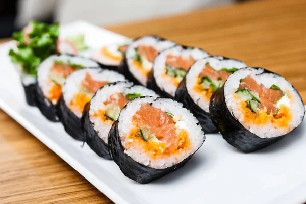 Rolls with salmon — Stock Photo, Image