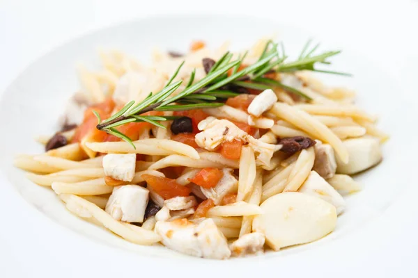 Pasta met zeebrasem — Stockfoto