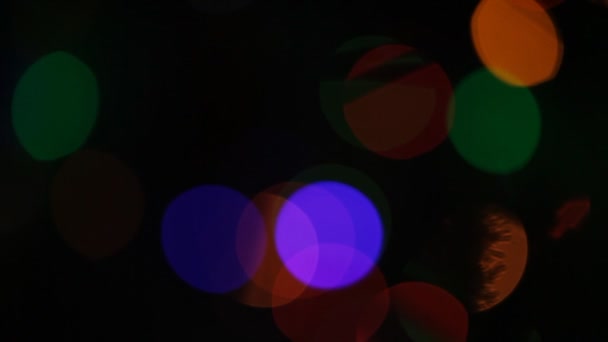 Circular Bokeh Navidad Feliz Año Nuevo Brilla Luces Bokeh Abstracto — Vídeos de Stock