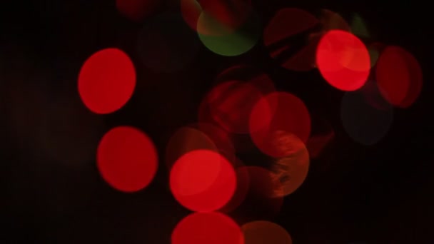 Kruhový Bokeh Vánoce Šťastný Nový Rok Jiskří Světla Abstrakt Bokeh — Stock video