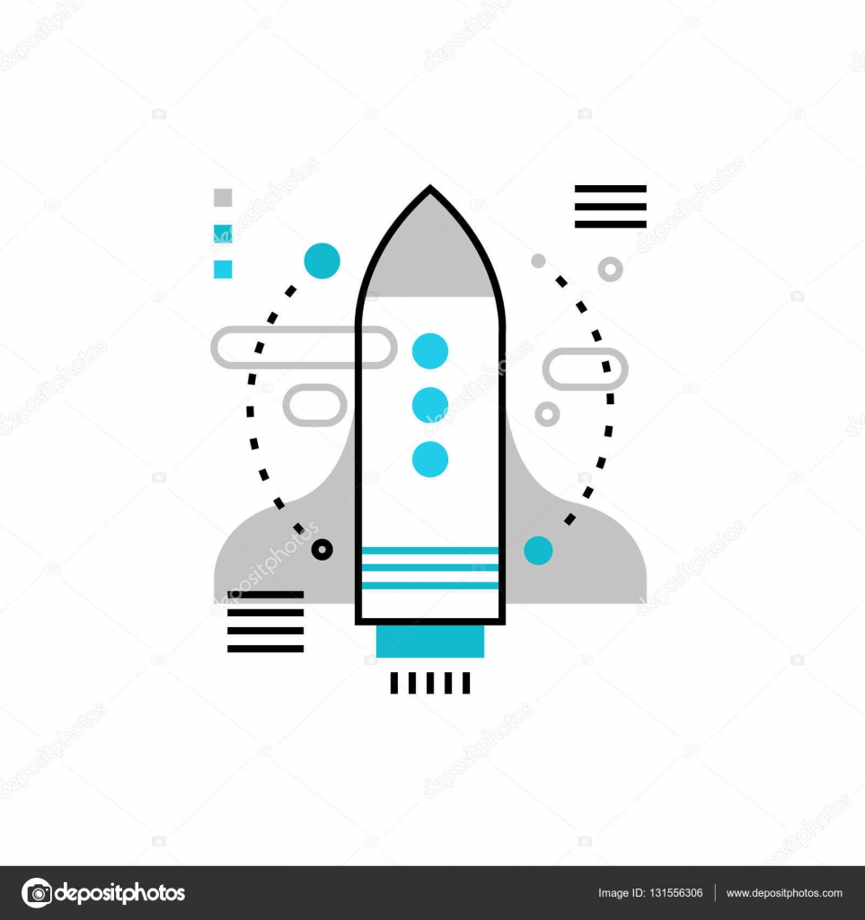 Premium Vector  Modern rocket illustration on white background