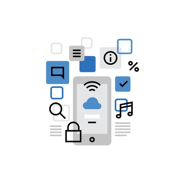 Ícone de Monoflat de Marketing móvel —  Vetores de Stock