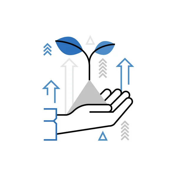 Ikon Monoflat Pertumbuhan Perusahaan - Stok Vektor