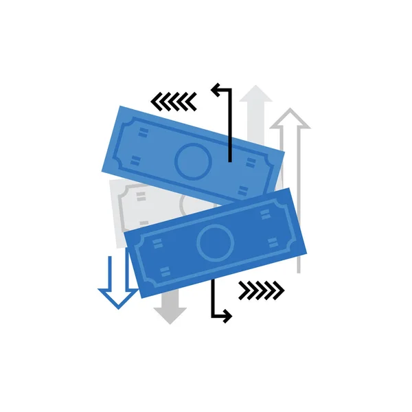 Dinheiro Fluxo Monoflat Icon — Vetor de Stock