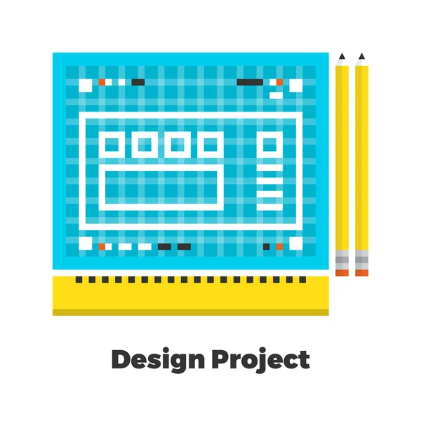 Proyecto de diseño icono plano — Vector de stock