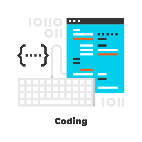 Coding Flat Icon — Stock Vector