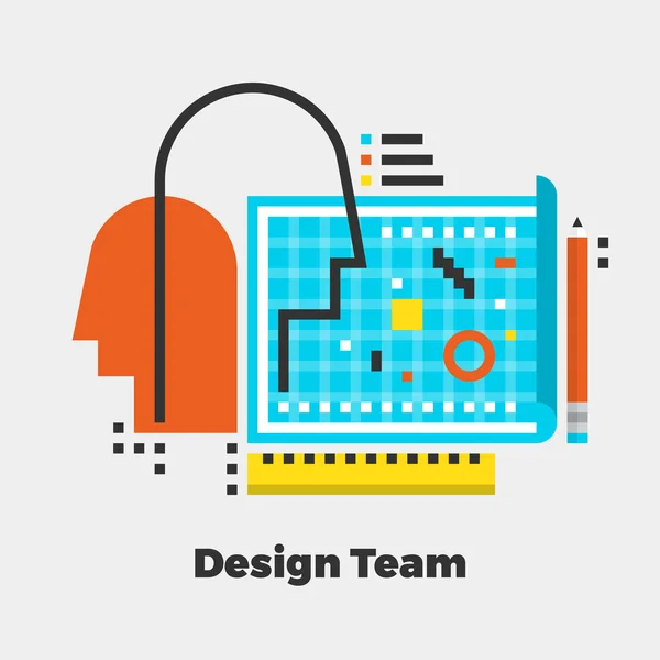 Equipo de diseño Icono plano — Vector de stock