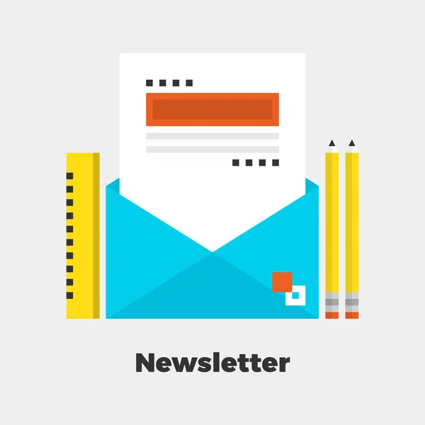 Newsletter icône plate — Image vectorielle