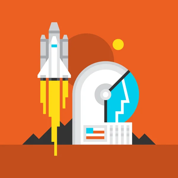 Mars startu ploché ikony — Stockový vektor