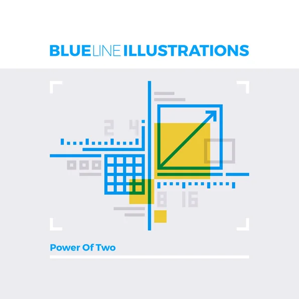 Power of Two Blue Line Illustration — Vector de stoc