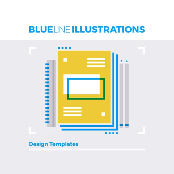 Design Templates Blue Line Illustration — Stock Vector