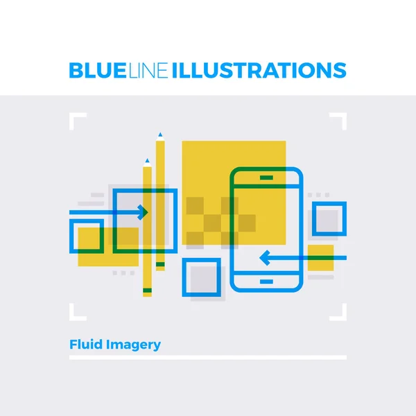 Imagerie fluide Illustration Ligne bleue — Image vectorielle