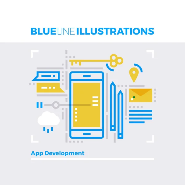 Mobil plattform blå linjen Illustration — Stock vektor
