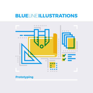 Prototipleme mavi hat illüstrasyon