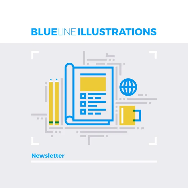 Newsletter Abbildung blaue Linie — Stockvektor