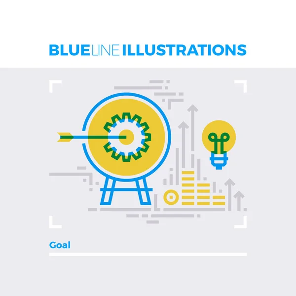 Objectif Objectif Ligne bleue Illustration — Image vectorielle