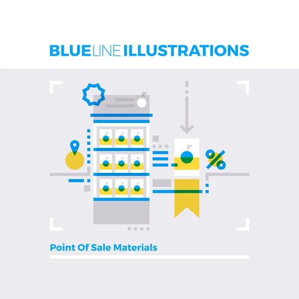Pos Materiais Blue Line Ilustração —  Vetores de Stock