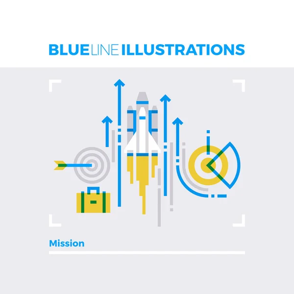 Mission Blue Line Illustration — Stock Vector